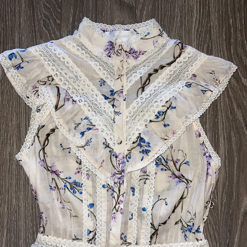 👗SOLD!!👗Zimmermann floral print high neck dress size 0 - Picture 9 of 13